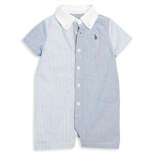 Ralph Lauren Blue and White Striped Kids One Piece